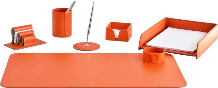 Настольный набор "Business Cuoietto Orange, 7 предметов