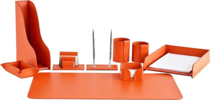 Настольный набор "Business Cuoietto Orange, 9 предметов