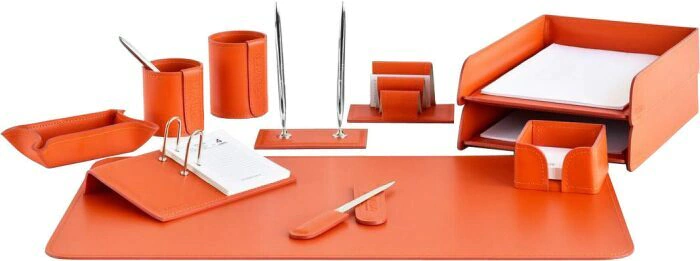 Настольный набор "Business Cuoietto Orange, 11 предметов
