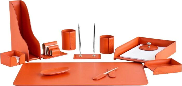 Настольный набор "Business Cuoietto Orange, 12 предметов