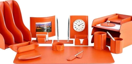 Настольный набор "Business Cuoietto Orange, 20 предметов
