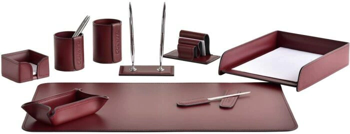 Настольный набор "Business Cuoietto Bordo, 9 предметов