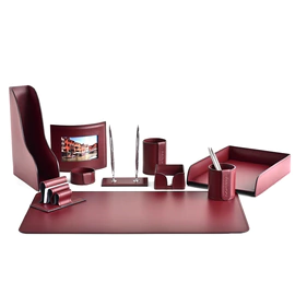 Настольный набор "Business Cuoietto" бордо, 10 предметов