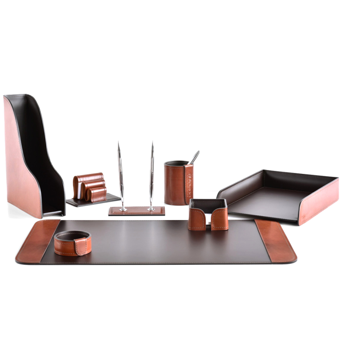 Настольный набор "Premium FG Toscana-Cuoietto" tan-шоколад, 8 предметов