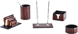 Настольный набор "Premium FG Bologna/Cuoietto Brown-черный, 5 предметов