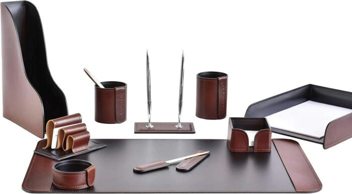 Настольный набор "Premium FG Bologna/Cuoietto Brown-черный, 10 предметов