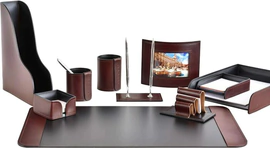 Настольный набор "Premium FG Bologna/Cuoietto Brown-черный, 10 предметов с фоторамкой