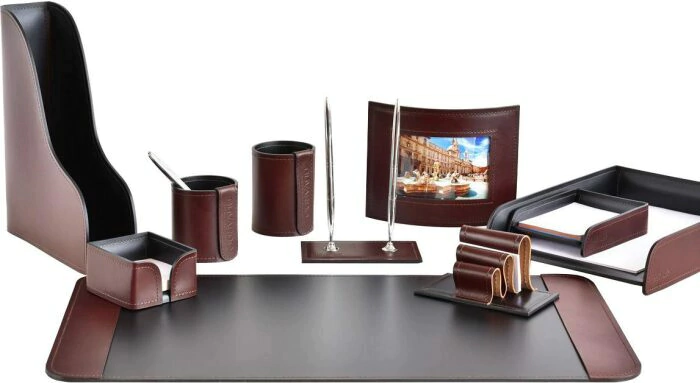 Настольный набор "Premium FG Bologna/Cuoietto Brown-черный, 10 предметов с фоторамкой