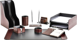 Настольный набор "Premium FG Bologna/Cuoietto Brown-черный, 11 предметов с календарем