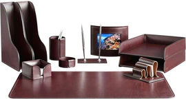 Настольный набор "Lux Full Grain Bologna Brown, 11 предметов с фоторамкой