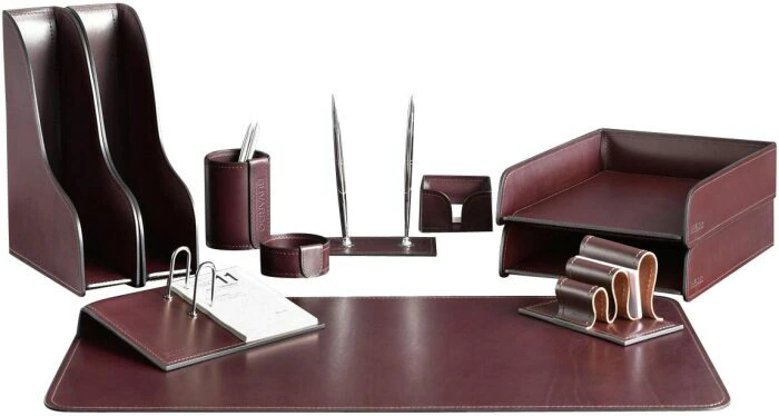 Настольный набор "Lux Full Grain Bologna Brown, 11 предметов