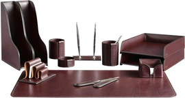 Настольный набор "Lux Full Grain Bologna Brown, 12 предметов