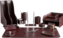 Настольный набор "Lux Full Grain Bologna Brown, 16 предметов