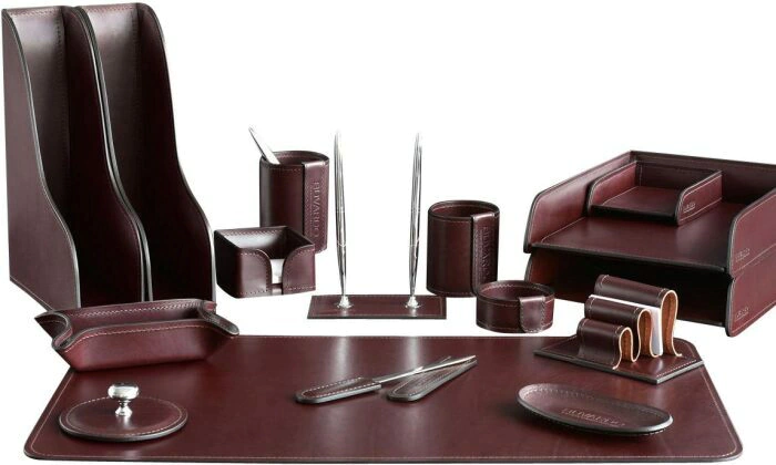 Настольный набор "Lux Full Grain Bologna Brown, 16 предметов