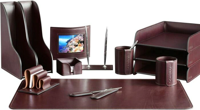 Настольный набор "Lux Full Grain Bologna Brown, 13 предметов