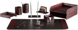 Настольный набор "Lux Full Grain Bologna Brown "Country Style", 11 предметов