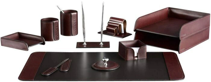 Настольный набор "Lux Full Grain Bologna Brown "Country Style", 11 предметов