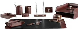 Настольный набор "Lux Full Grain Bologna Brown, 13 предметов с бюваром Extra