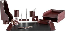 Настольный набор "Lux Full Grain Bologna Brown, 12 предметов с бюваром Extra