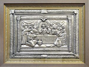 Metal painting "The Last Supper" (nickel)