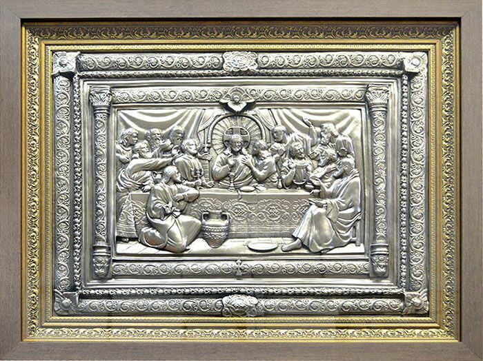 Metal painting "The Last Supper" (nickel)
