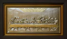 Картина из металла "Тайная вечеря" с позолотой