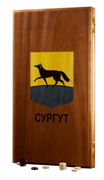 Surgut backgammon with a dark playing field