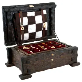 Шахматы из бивня мамонта "Наскальная живопись" Шахматы из бивня мамонта "Наскальная живопись"