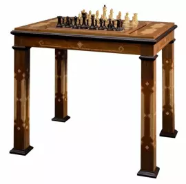 Стол с шахматами и нардами "Стаунтон Люкс" из микса ценных пород дерева