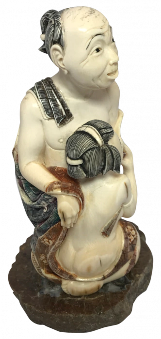 Souvenir from the mammoth tusk "The old Man and the geisha"