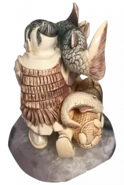 Сувенир из бивня мамонта "Рыбак"