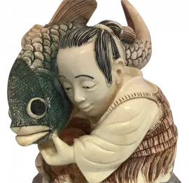 Сувенир из бивня мамонта "Рыбак"