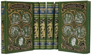 Подарочные книги в кожаном переплете "Грин А.С. Собрание сочинений" в 6 томах