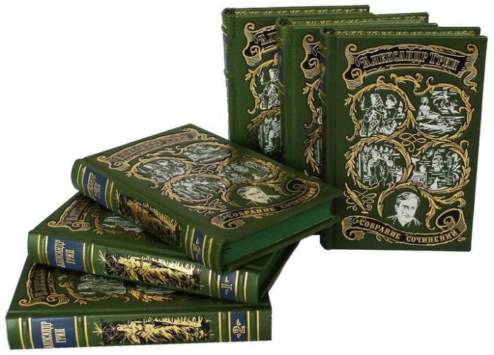 Gift books in leather binding "Green A.S. Collected works" in 6 volumes