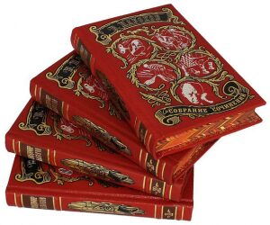 Gift books in leather binding "Nabokov V. Collected works" in 4 volumes