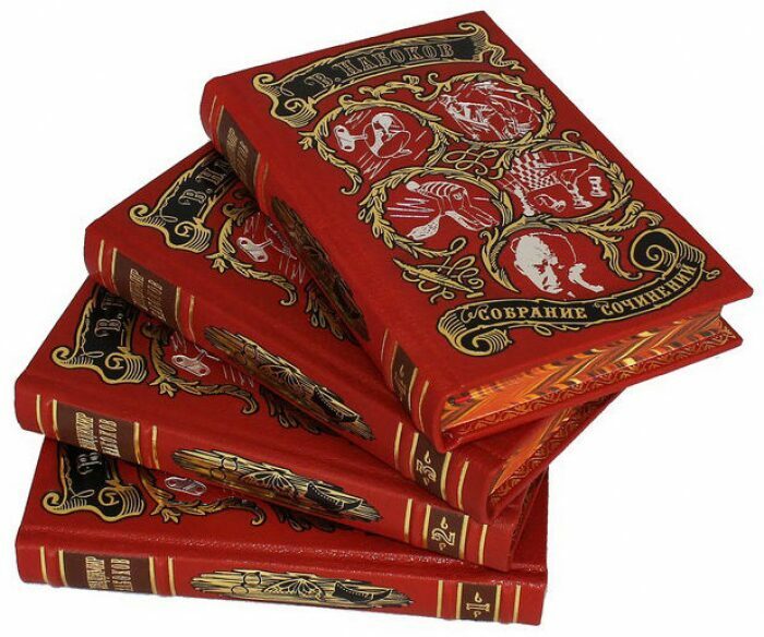 Gift books in leather binding "Nabokov V. Collected works" in 4 volumes