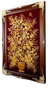 Decorative panel made of amber "Flowers"