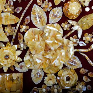 Decorative panel made of amber "Flowers"