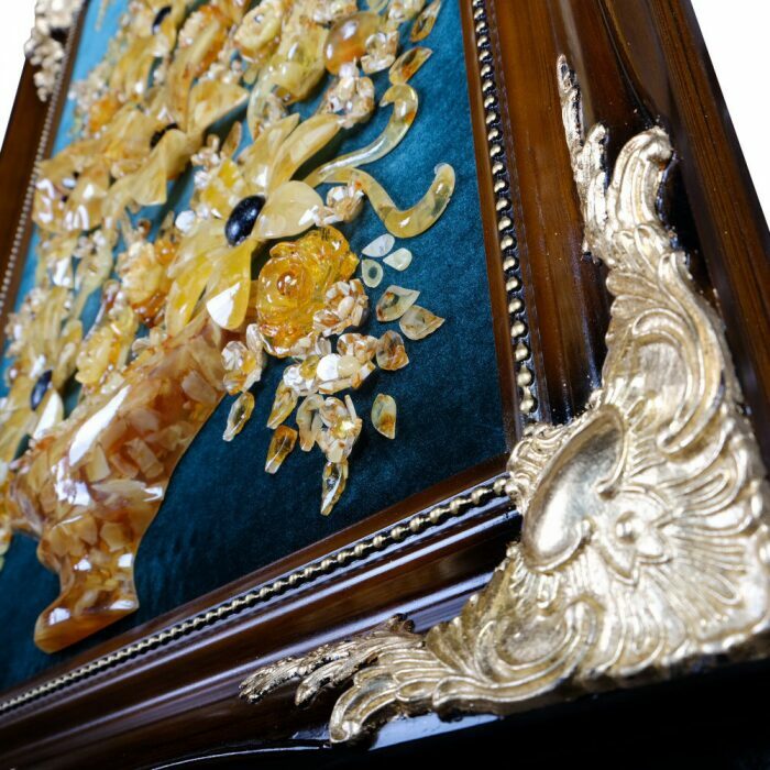 Decorative panel made of amber "Flower vase"