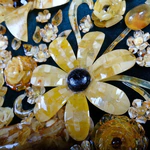 Decorative panel made of amber "Flower vase"