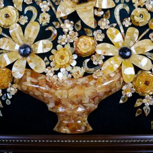 Decorative panel made of amber "Flower vase"