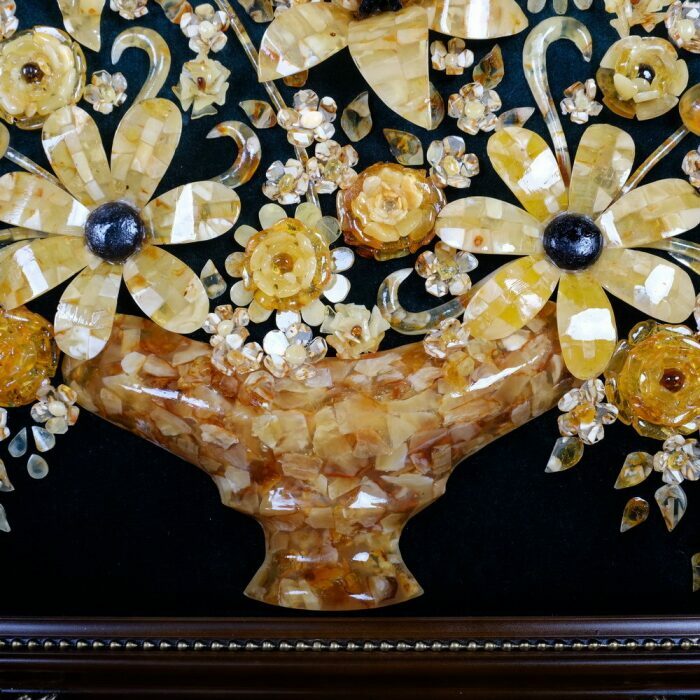 Decorative panel made of amber "Flower vase"