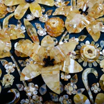 Decorative panel made of amber "Flower vase"