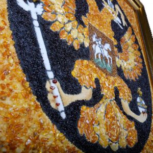 Coat of arms of Russia made of amber
