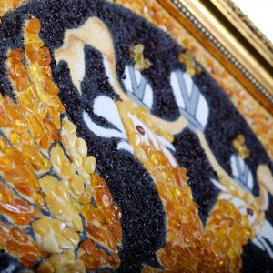 Coat of arms of Russia made of amber