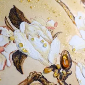 Панно из янтаря "Пара птиц"