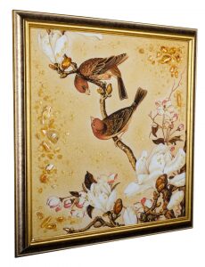 Amber panel "Pair of birds"