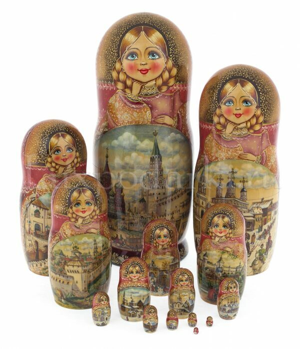 Matryoshka doll for 15 seats "Russian beauty" (33 cm)
