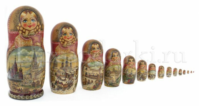 Matryoshka doll for 15 seats "Russian beauty" (33 cm)