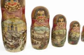 Матрешка на 15 мест "Русская красавица" 33 см